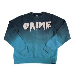 Smithson Clothing Grime Sweatshirt Womens Small Teal Ombre Tie Dye